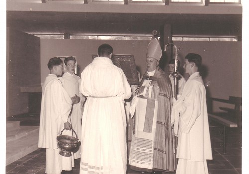 Bischof Franziskus von Streng, Bischof von Basel bei der Kircheneinweihung
